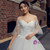 White Ball Gown Tulle Appliques Off The Shoulder Wedding Dress