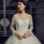 Ball Gown White Tulle Appliques Long Sleeve Sexy Back Wedding Dress