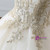 White Ball Gown Tulle Gold Appliques Off The Shoulder Wedding Dress