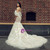 Champagne Mermaid Tulle Appliques Off The Shoulder Wedding Dress