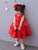 In Stock:Ship in 48 Hours Red Organza With Bow Little Girl Dress