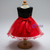 In Stock:Ship in 48 Hours Black Red Tulle With Bow Little Girl Dress