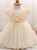 In Stock:Ship in 48 Hours Yellow Cap Sleeve Pearls Litter Girl Dress