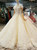 Ivory Ball Gown Off The Shoulder Backless Appliques Wedding Dress
