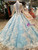 Ball Gown Long Sleeve High Neck Appliques Floor Length Wedding Dress