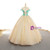Champagne Ball Gown Tulle Crystal Backless Wedding Dress