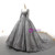 Gray Ball Gown Sequins Long Sleeve Backless Wedding Dress