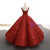 Burgundy Ball Gown Sequins Straps Backless Wedding Dress