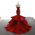Burgundy Mermaid Strapless Sequins Backless Wedding Dress