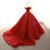 Burgundy Ball Gown Off The Shoulder Appliques Wedding Dress