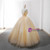 Champagne Ball Gown Sweetheart Neck Sequins Wedding Dress