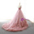 Pink Ball Gown Sweetheart Neck Tulle Appliques Wedding Dress