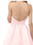 pink simple elegant tight Backless homecoming dresses