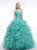 Green Ball Gown Sweetheart Neck Organza Ruffle Pleats Wedding Dress