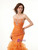 Mermaid Orange Sweetheart Organza Ruffle Backless Beading Prom Dress