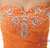 Mermaid Orange Sweetheart Organza Ruffle Backless Beading Prom Dress