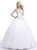 White Tulle Applique Deep V-neck Backless Long Sleeve Wedding Dress