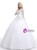 White Tulle Applique Deep V-neck Backless Long Sleeve Wedding Dress