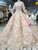 Champagne Ball Gown Short Sleeve Off The Shoulder Wedding Dress