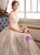 Ivory Ball Gown Sequins Backless Long Train Appliques Wedding Dress