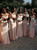 Mermaid Spaghetti Straps Sleeveless Pink Long Bridesmaids Dress