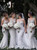 Gray Mermaid Sheer Tulle Sweep Train Bridesmaid Dresses