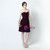 A-Line Burgundy Chiffon Sweetheart Knee Length Bridesmaid Dress