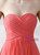 Orange Chiffon Sweetheart Neck Floor Length Bridesmaid Dress