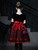 In Stock:Ship in 48 Hours Black Red Satin Cap Sleeve Girl Dress