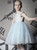 In Stock:Ship in 48 Hours Light Blue Tulle Cap Sleeve Girl Dress