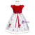 In Stock:Ship in 48 Hours White Print Tulle Red Velvet Girl Dress