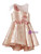 In Stock:Ship in 48 Hours Pink Gold Appliques Knee Length Girl Dress