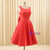 Elegant Satin Red School Homecoming Dresses Backless Bowknot Knee Length
