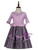 In Stock:Ship in 48 Hours Purple Tulle Short Sleeve Appliques Girl Dress