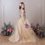 In Stock:Ship in 48 Hours Champagne Tulle Gold Appliques Girl Dress