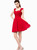 Red Sweetheart Chiffon Backless Pleats Knee Length Bridesmaid Dress