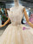 Champagne Ball Gown Sweetheart Tulle Appliques Wedding Dress