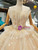 Champagne Ball Gown Sweetheart Tulle Appliques Wedding Dress