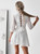 A-Line 3/4 Sleeves White Lace Homecoming Dress With Keyhole