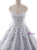 Gray Ball Gown Sweetheart Tulle Appliques With Sash Wedding Dress