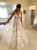 A-Line Lace Applique Ivory Beach V Neck Backless Wedding Dress