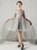 A-Line Gray Hi Lo Tulle Short Sleeve Appliques Flower Girl Dress