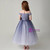 A-Line Blue Tulle Off The Shoulder Long Flower Girl Dress