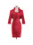 Red Short Mother Of The Bride Dresses Suits With Jackets Pleats Satin