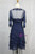 Blue Appliqued 3/4 Sleeve Knee Length Mother of the Bride Dress With Jacket