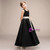 Simple A-Line Black Satin Sleeveless Long Flower Girl Dress