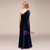 Blue Velvet One Shoulder Floor Length Flower Girl Dress