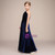 Blue Velvet One Shoulder Floor Length Flower Girl Dress