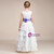 A-Line White Chiffon Ruffle With Flower Floor Length Girl Dress