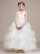 White Ball Gown Halter Tulle Lace Ankle Length With Bow Flower Girl Dress